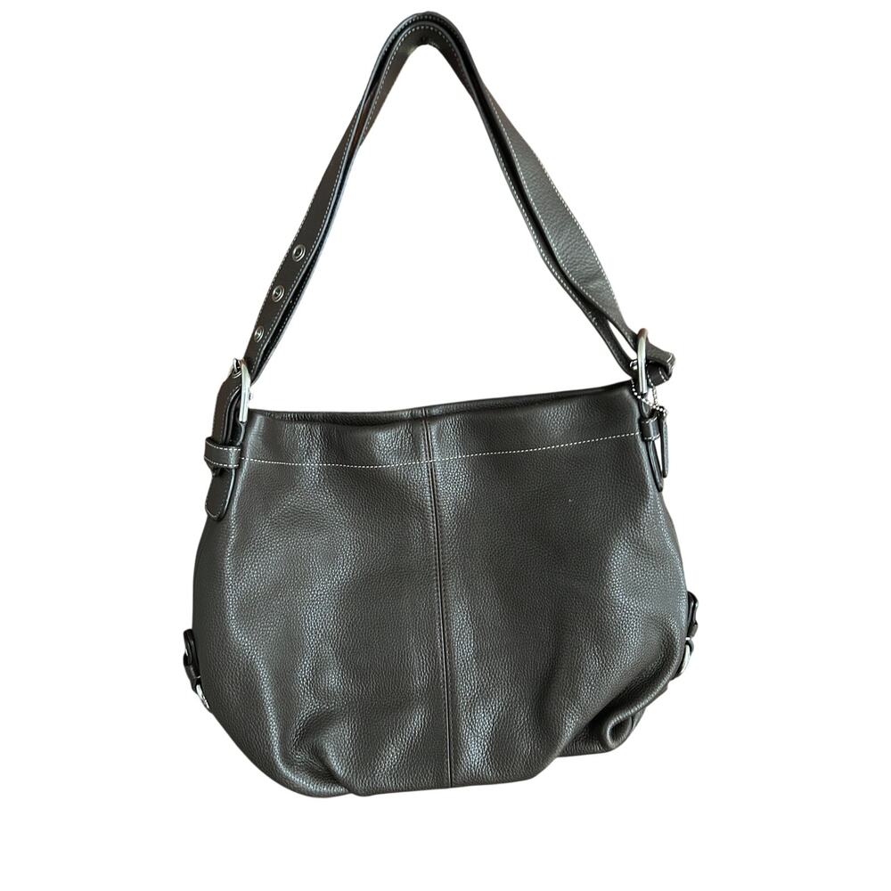 Coach Chocolate Brown Pebbled Leather Shoulder Bag F15064